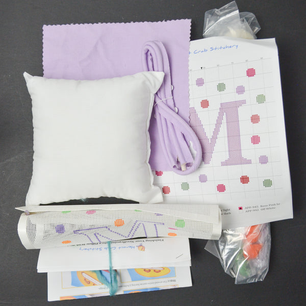 Hermit Crab Stitchery M Pillow Miniature Needlepoint Pillow Kit