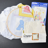 Bucilla Special Edition Littlest Pet Shop Stamped Cross Stitch Quilt Top + Candlewicking Pillow Kit