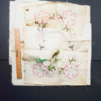 Floral Linens, Stamped for Embroidery - Started