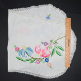 Floral Embroidered Linen with Lace Edge
