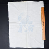 White Linen Panel, Stamped with Cross Stitch Bird for Embroidery