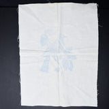 White Linen Panel, Stamped with Cross Stitch Bird for Embroidery