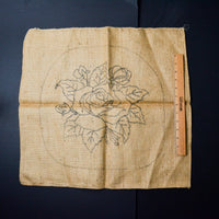 Floral Rug Hooking Panel on Burlap