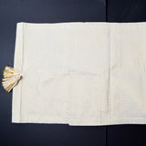 Gold + White Striped Runner with Tassels - 19" x 76"