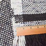 Brown + White Woven Scarf with Fringe - 9" x 46"