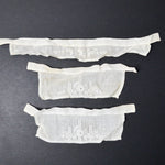 White Openwork + Embroidered Floral Panels - Set of 3