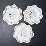 Cutwork Floral Stenciled Doilies - Set of 3