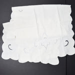 White + Light Blue Embroidery Cutwork Runner - 15" x 40"