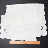 White + Light Blue Embroidery Cutwork Runner - 15" x 40"