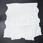 White Eyelet Lace Embroidered Basket Runner - 14" x 32"