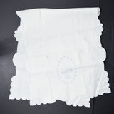 White Eyelet Lace Embroidered Basket Runner - 14" x 32"