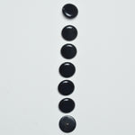Black Domed Plastic Shank Buttons - Set of 7