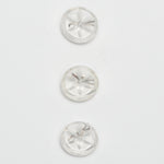 Clear Plastic Carved Back Shank Buttons - Set of 3