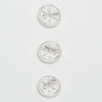 Clear Plastic Carved Back Shank Buttons - Set of 3
