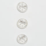 Clear Plastic Carved Back Shank Buttons - Set of 3