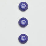 Blue Molded Plastic Shank Buttons - Set of 3