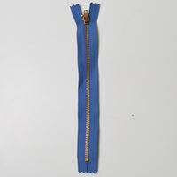 Blue YKK Brass Tooth Closed-End Zipper - 6"