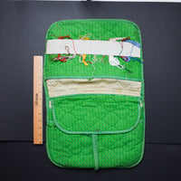 "LINDA" Green Quilted Cross Stitch + Needlework Project Case