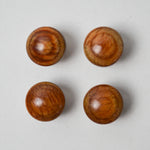 Polished Wood Buttons with Metal Shank - Set of 4