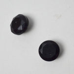 Faceted Black Glass Buttons - Set of 2