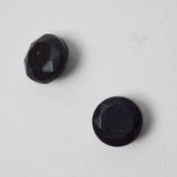 Faceted Black Glass Buttons - Set of 2