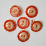 Beige + Red Luster Ceramic Buttons - Set of 6