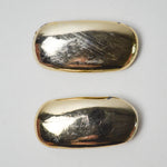 Gold Tone Metal Oval Buttons - Set of 2