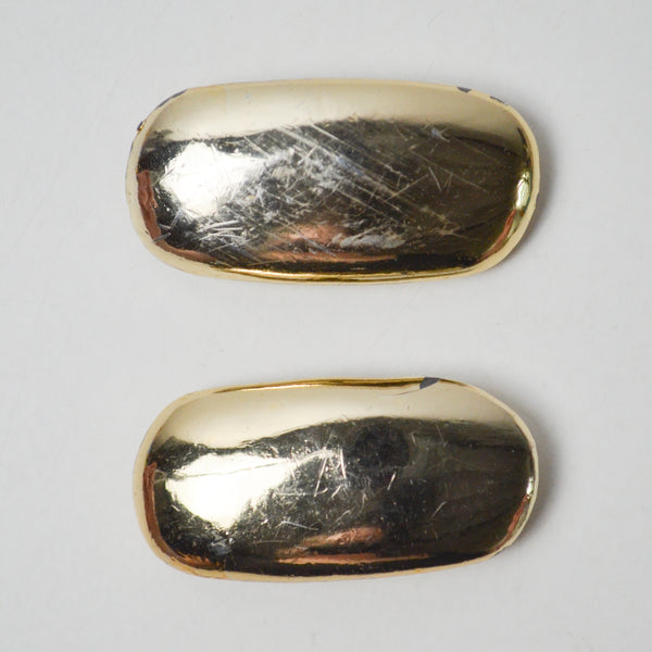 Gold Tone Metal Oval Buttons - Set of 2