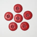 Red Plastic Buttons - Set of 6