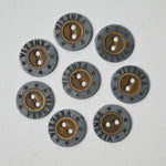 Gold + Silver Tone Metal Two-Hole Buttons - Set of 8