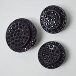 Black Jeweled Buttons - Set of 3