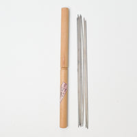 Cast Steel Double-Pointed Knitting Needles in Wooden Case