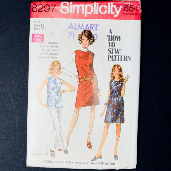 Simplicity 8297 Dress or Overblouse + Jumper Sewing Pattern - Size 16