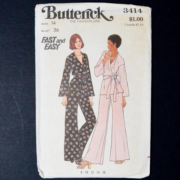 Butterick 3414 Top, Pants + Belt Sewing Pattern - Size 14