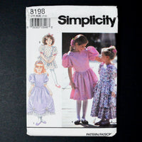 Simplicity 8198 Children's Dress Sewing Pattern