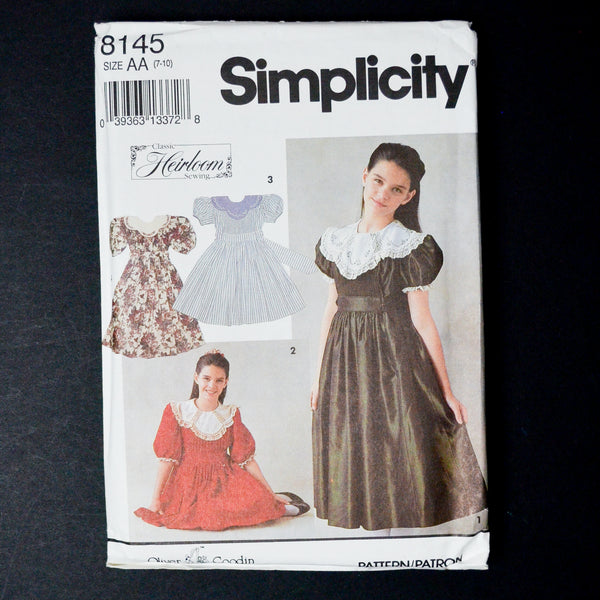 Simplicity 8145 Children's Dress Sewing Pattern - Size AA (7-10)