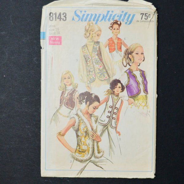Simplicity 8143 Vest Sewing Pattern - Size 15