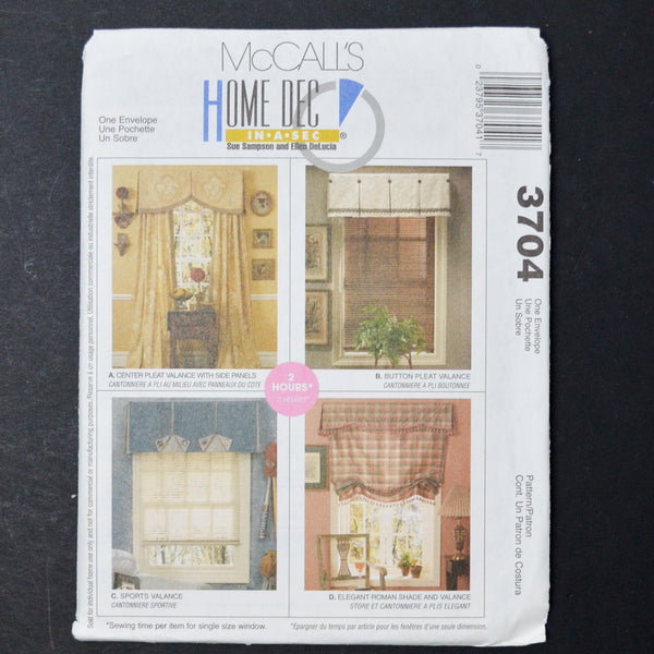 Simplicity 3704 Valance Sewing Pattern