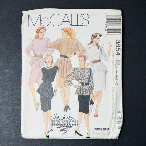 McCall's 3854 Misses' Dress Sewing Pattern - Size A (6, 8, 10)