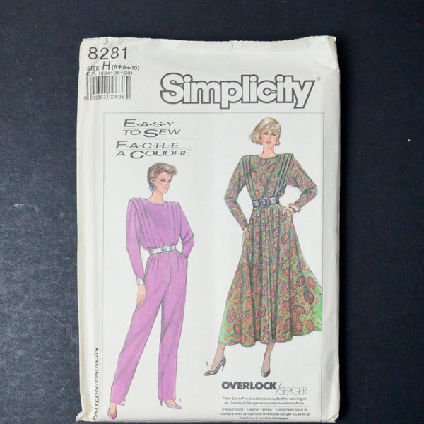 Simplicity 8281 Misses' Dress and Jumpsuit Sewing Pattern - Size H (6, 8, 10)