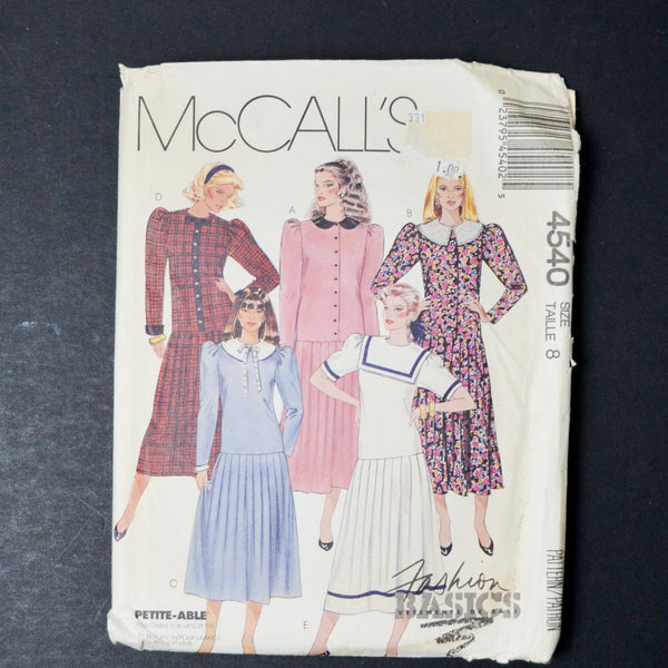McCall's 4540 Fashion Basics Misses' Dress Sewing Pattern - Size 8