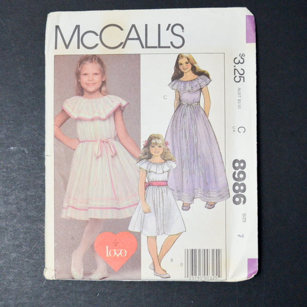 McCall's 8986 Children's and Girls' Dress Sewing Pattern - Size 7