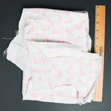 Pink + Mint Plaid Breast Cancer Ribbon Print Quilting Weight Woven Fabric - 44" x 50"