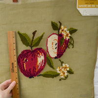 Apple Vintage Preworked Needlepoint Canvas - 19" x 18"