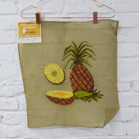 Pineapple Vintage Preworked Needlepoint Canvas - 19" x 18"