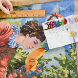 L'amant couronne Vintage French Painted Needlepoint Canvas - Started