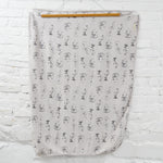 Gray Organic Cotton Elephant Print Baby Blanket - 32" x 41"