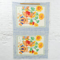 Gardening Bears Soft Flannel Fabric Panel - 44" x 64"