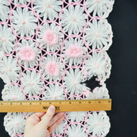 PInk + White Yarn Runner - 14" x 36"