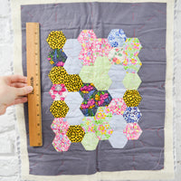Hexagon Pieced + Basted Quilt Panel